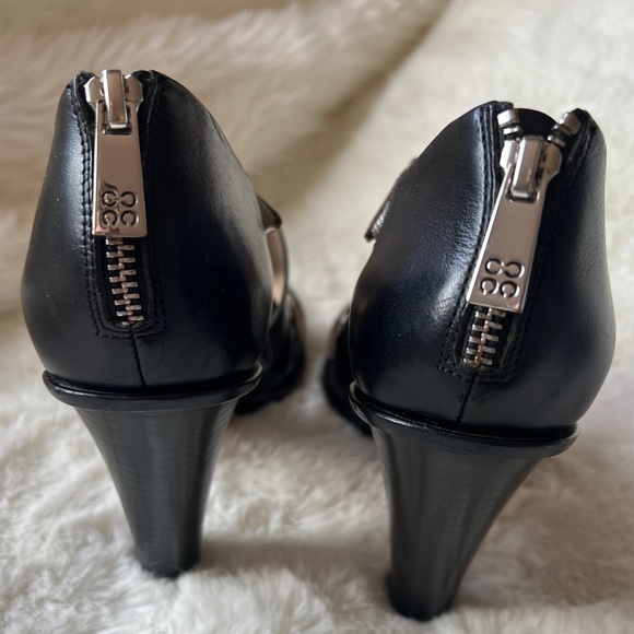 Coach Tawnee Leather Strappy Heels mirrored, vachetta and python embossed Leathe - Picture 9 of 17